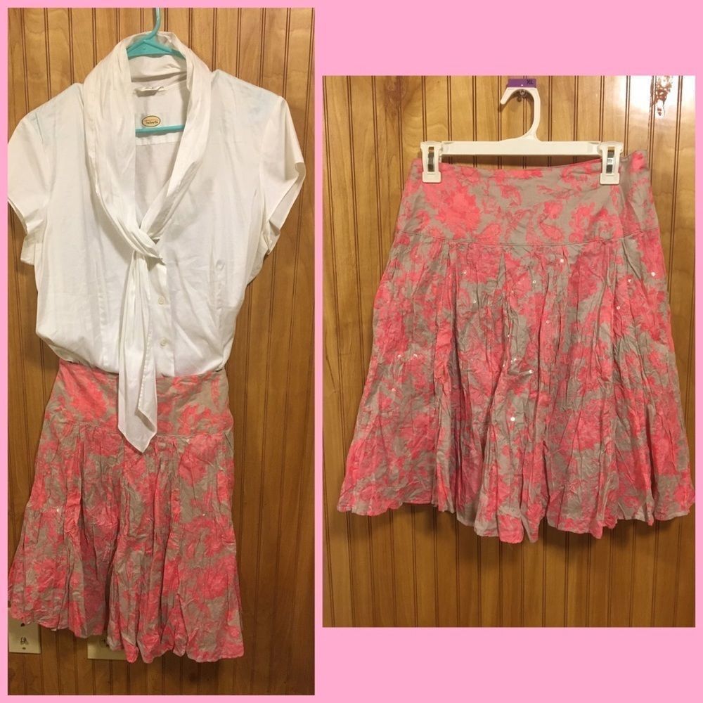 INC Floral Sequin Skirt Sz 4